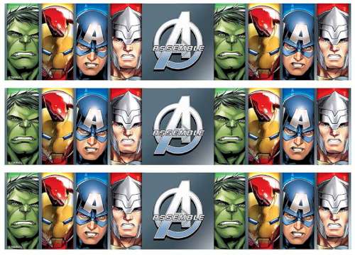 Avengers Edible Icing Cake Strips - Click Image to Close